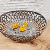 Vintage braided metal basket