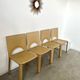 Lot 4 chairs all leather cream design 70s/80s Italy vintage
