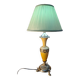 honey opaline lamp with gilding, pleated satin shade 50x25, electrical in good condition, very good