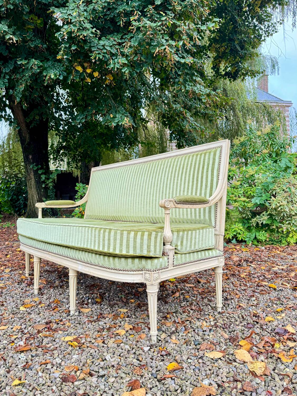 Louis XVI Period Lacquered Wood Bench, 18th Century