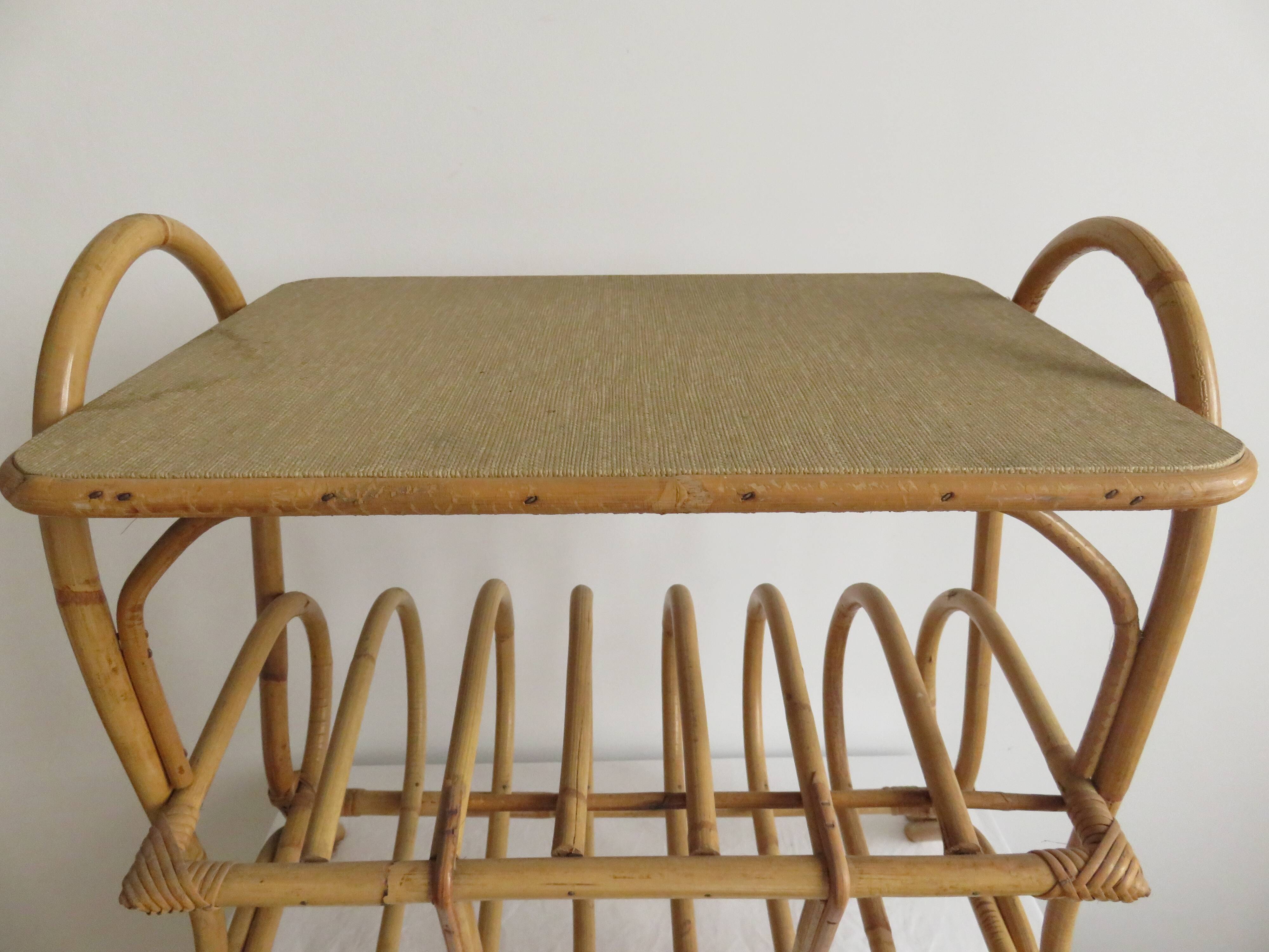 Bedside table and magazine rack wicker