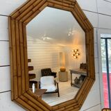 Large bamboo mirror from the 50s
