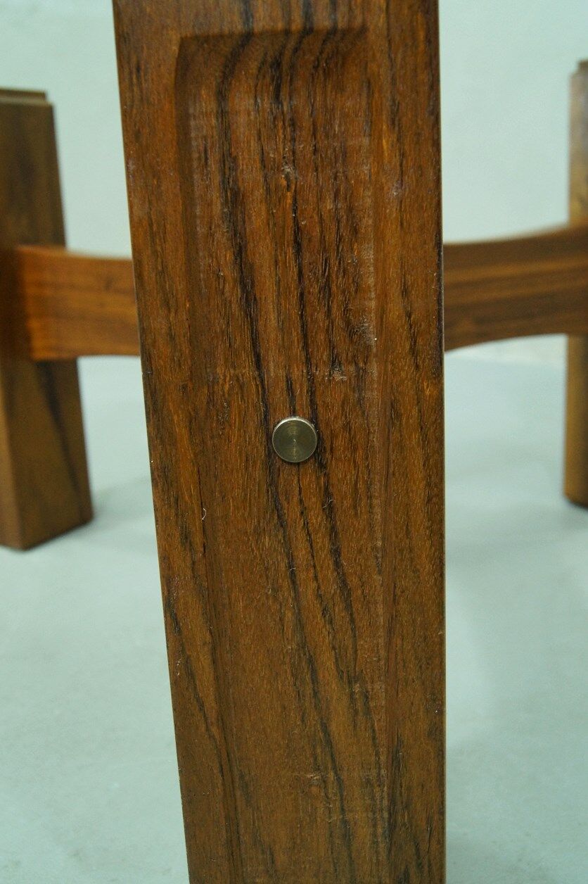 Table basse italienne moderne de bois de rose années 60