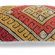 Vintage Handwoven Wool Kilim Pillow, Moorish Style, Mid-20th Century