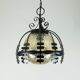 1970s Amber Glass Pendant Light with Iron Frame - 2 Available