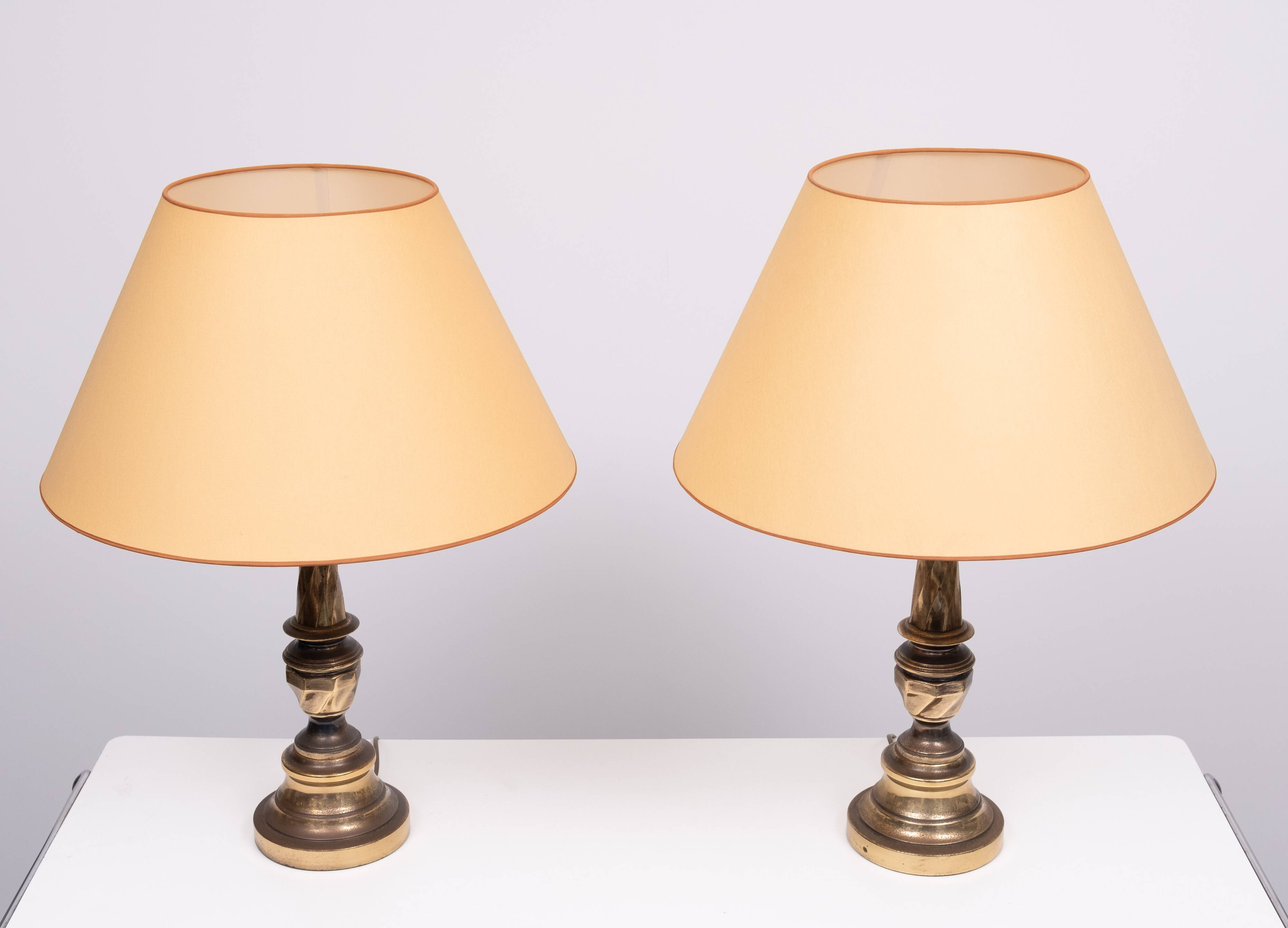 Hollywood Regency Classic Brass Table lamps 1970s France