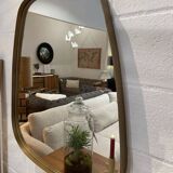 Freeform brass rearview mirror