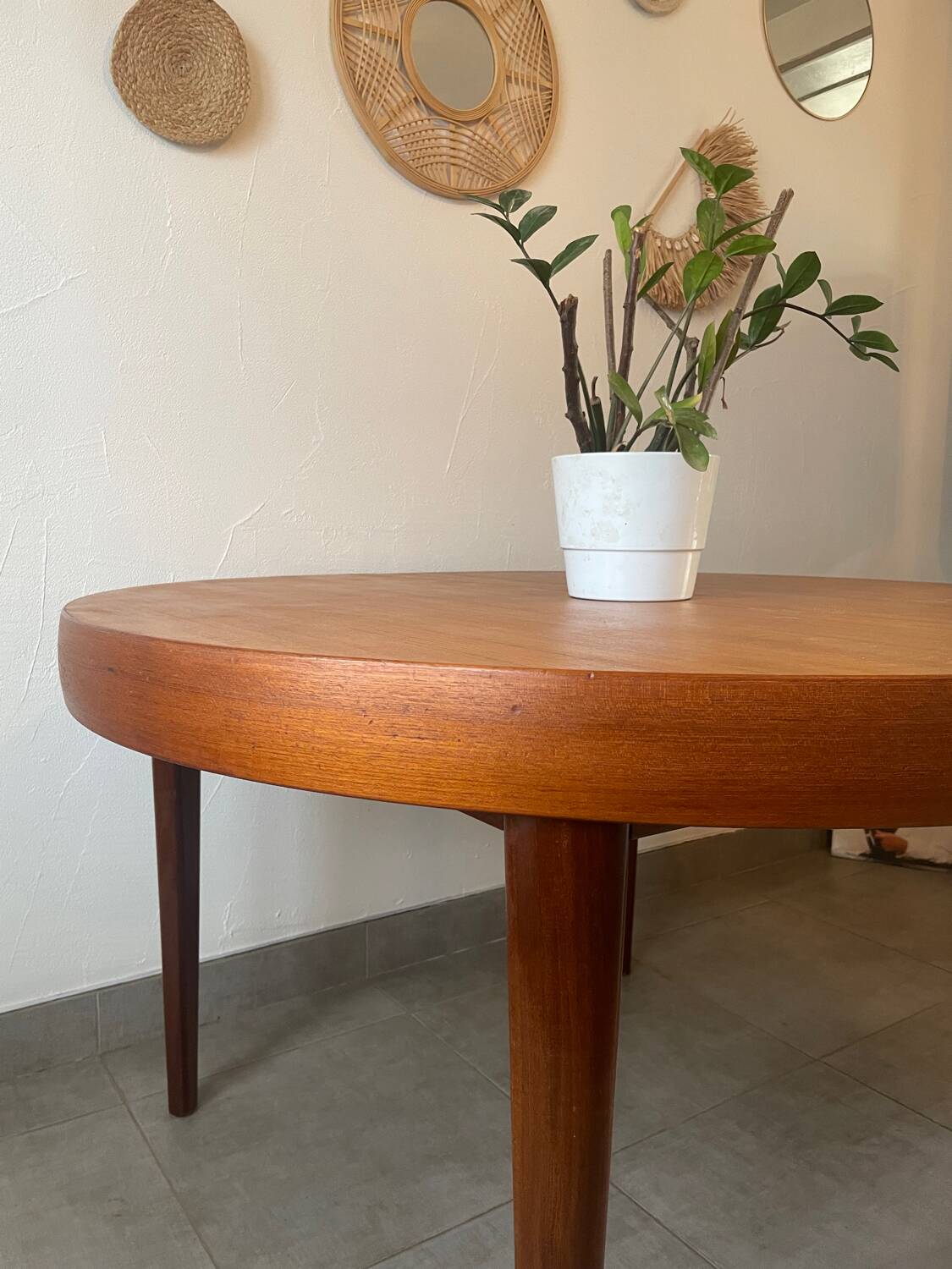 Table en teck vintage NF 2 rallonges