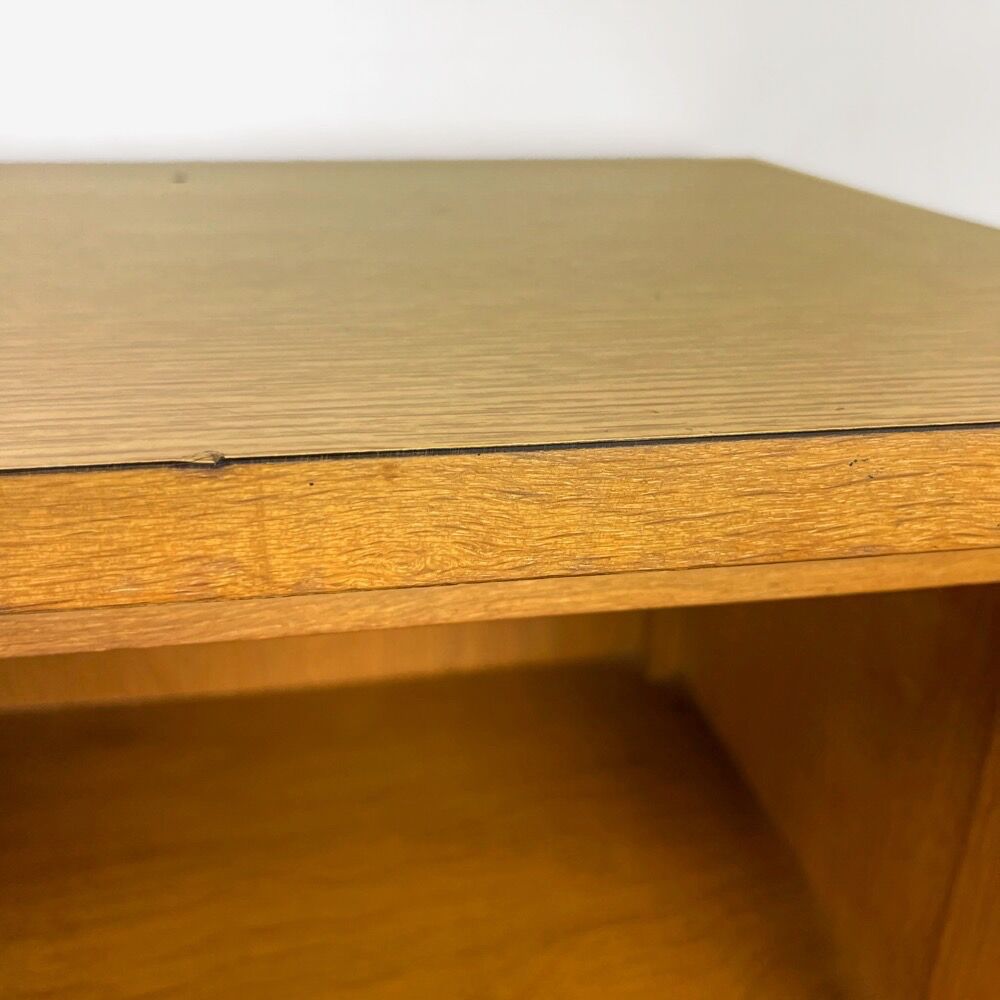 Pair of bedside tables blond wood and vinyl Jantzi 1966