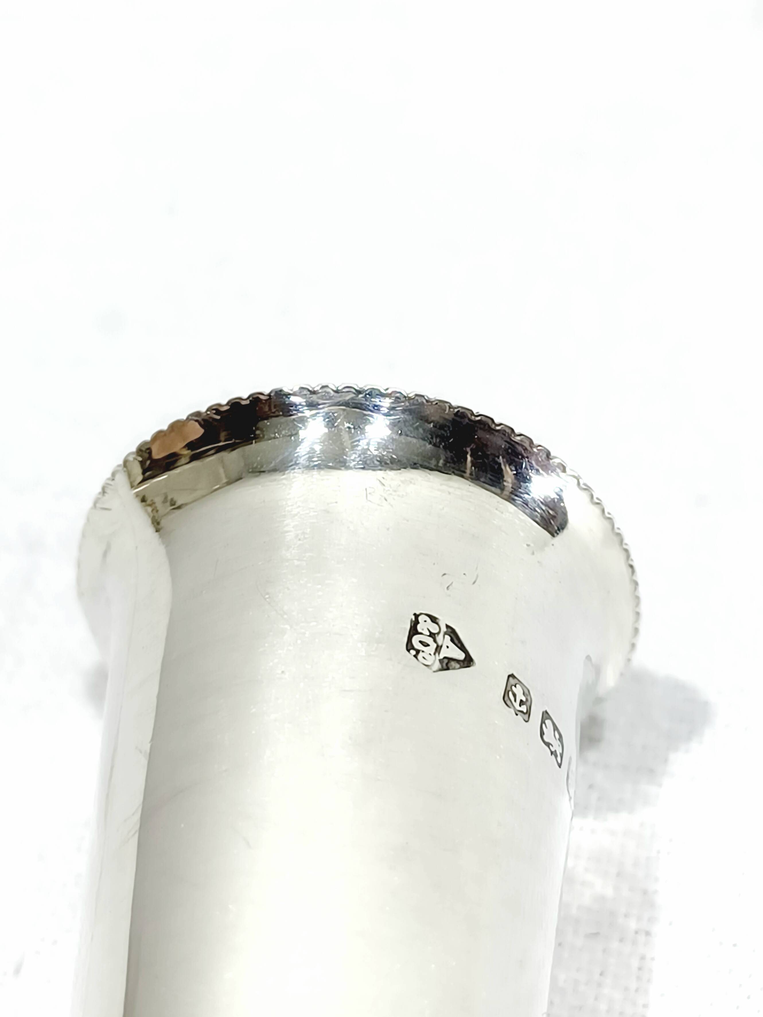 Asprey & Co - Small silver cornet vase