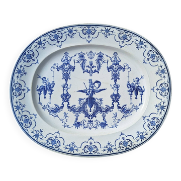 Large Faience Plate Bordeaux Jules Veillard 19th Century