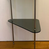 Vintage smoked glass corner shelf