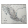 Carte antique du Mexique vers 1869 Keith Johnston Royal Atlas Carte colorée à la main