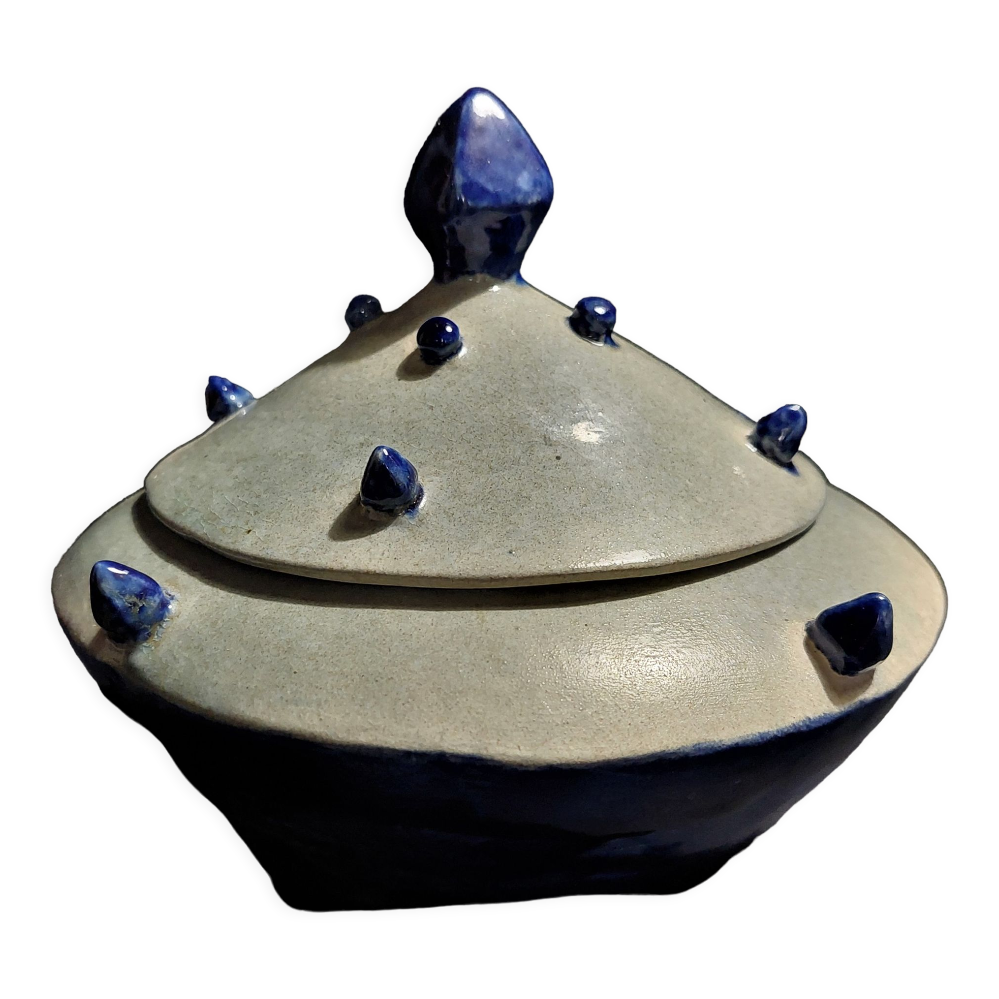 Ceramic bonbonnière signed job dated 8/08