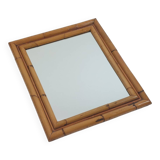 Vintage Mid Century Wandspiegel Bambus Boho 70s