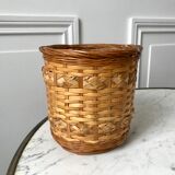 Rattan and bamboo pot cover worked 70s