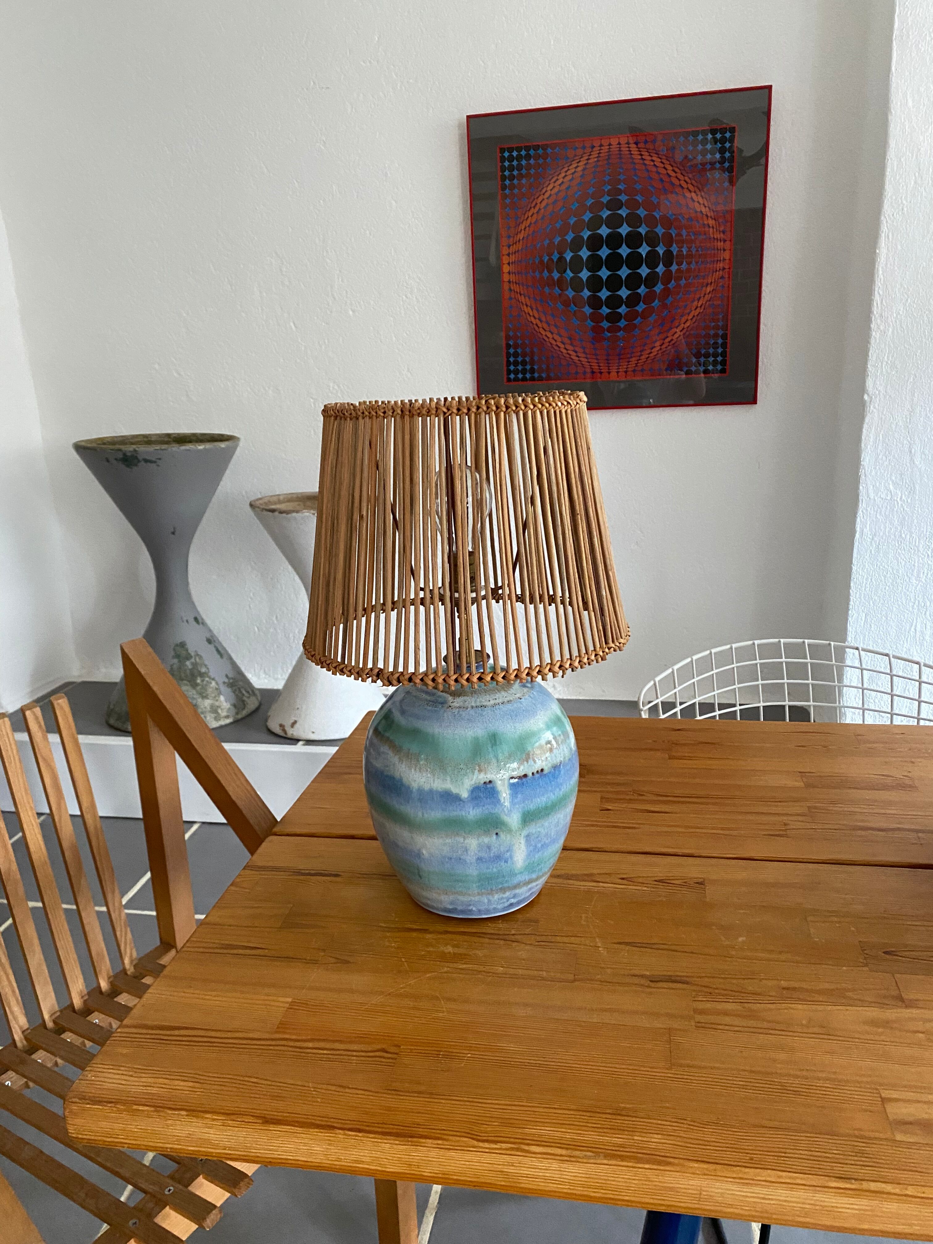 Ceramic lamp signed vintage