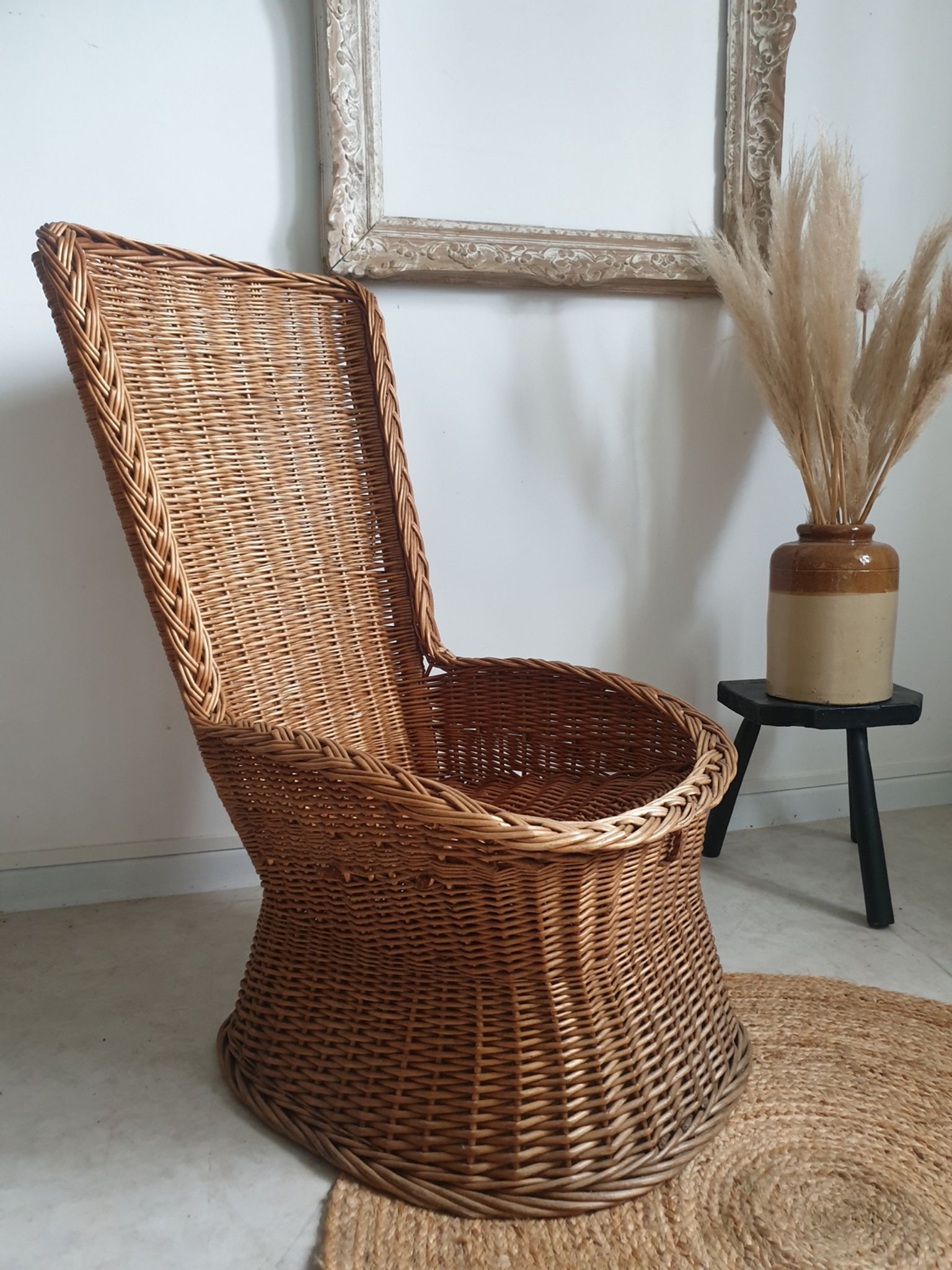 Fauteuil corbeille en rotin