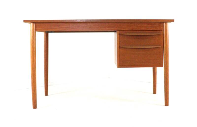 Danish desk with sliding drawer unit - teak - mid century modern
