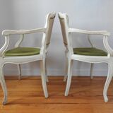 Pair of patinated armchairs