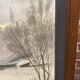 Watercolor framed by a snowy landscape
