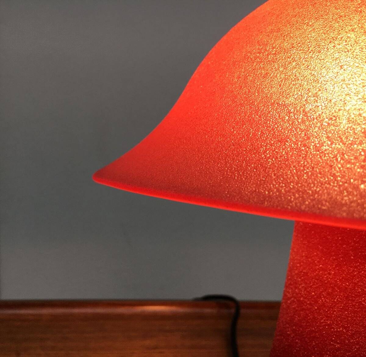 Vintage glass mushroom table lamp