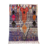 Moroccan Berber carpet boujaad purple with colorful patterns 325x200cm