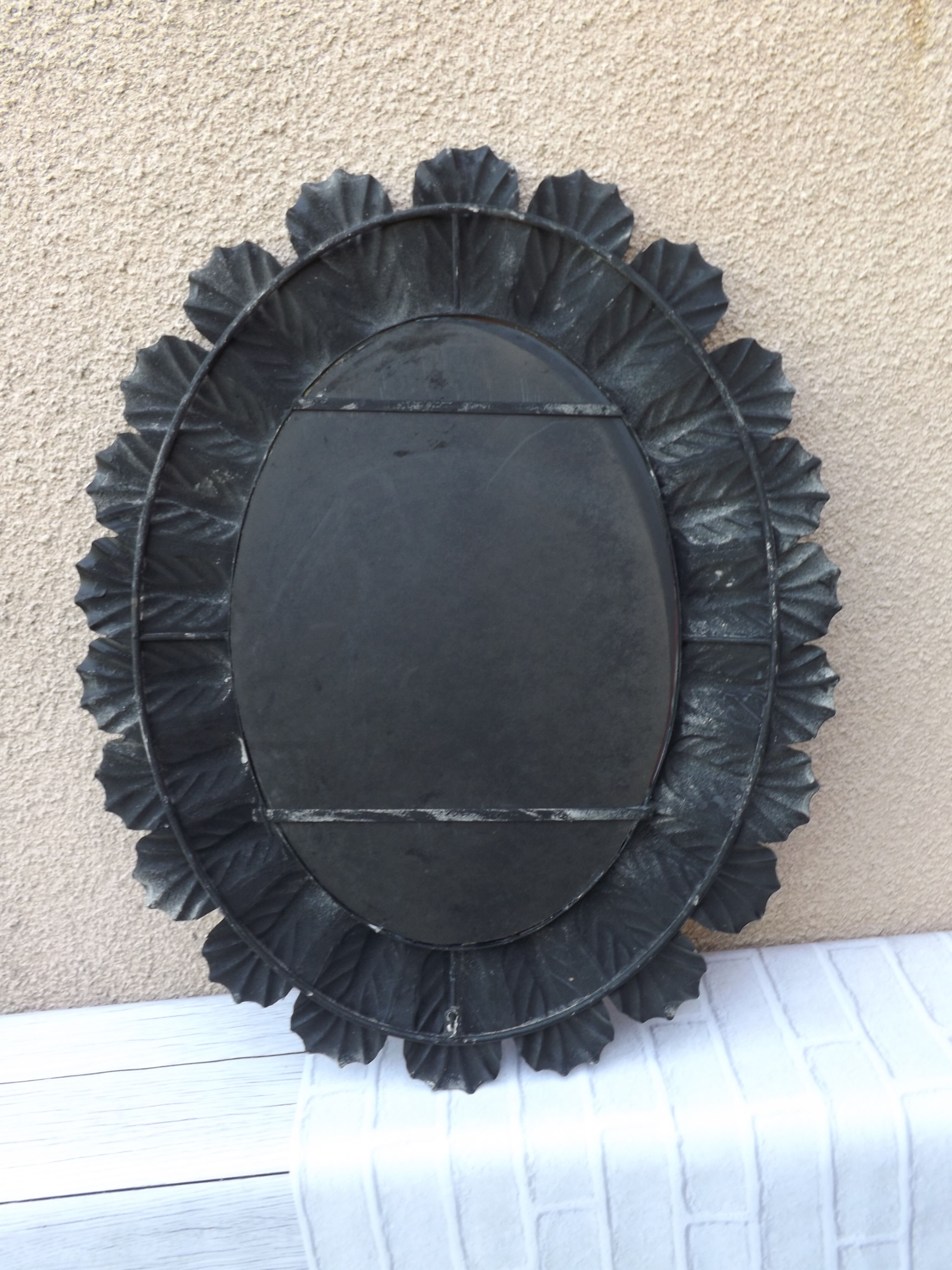 Mirror wrought iron old oval 92 cm x 72 cm