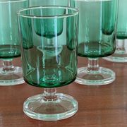Set of 9 green glasses from the 70s.