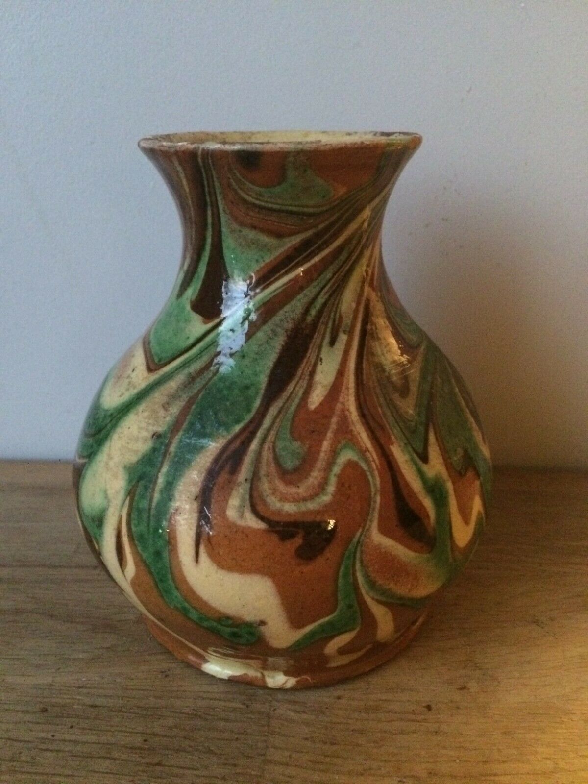 Enamelled terracotta vase Alsace Soufflenheim Savoie