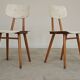 Pair of TON bystrice chairs, Thonet, white, Eastern Europe 1960.