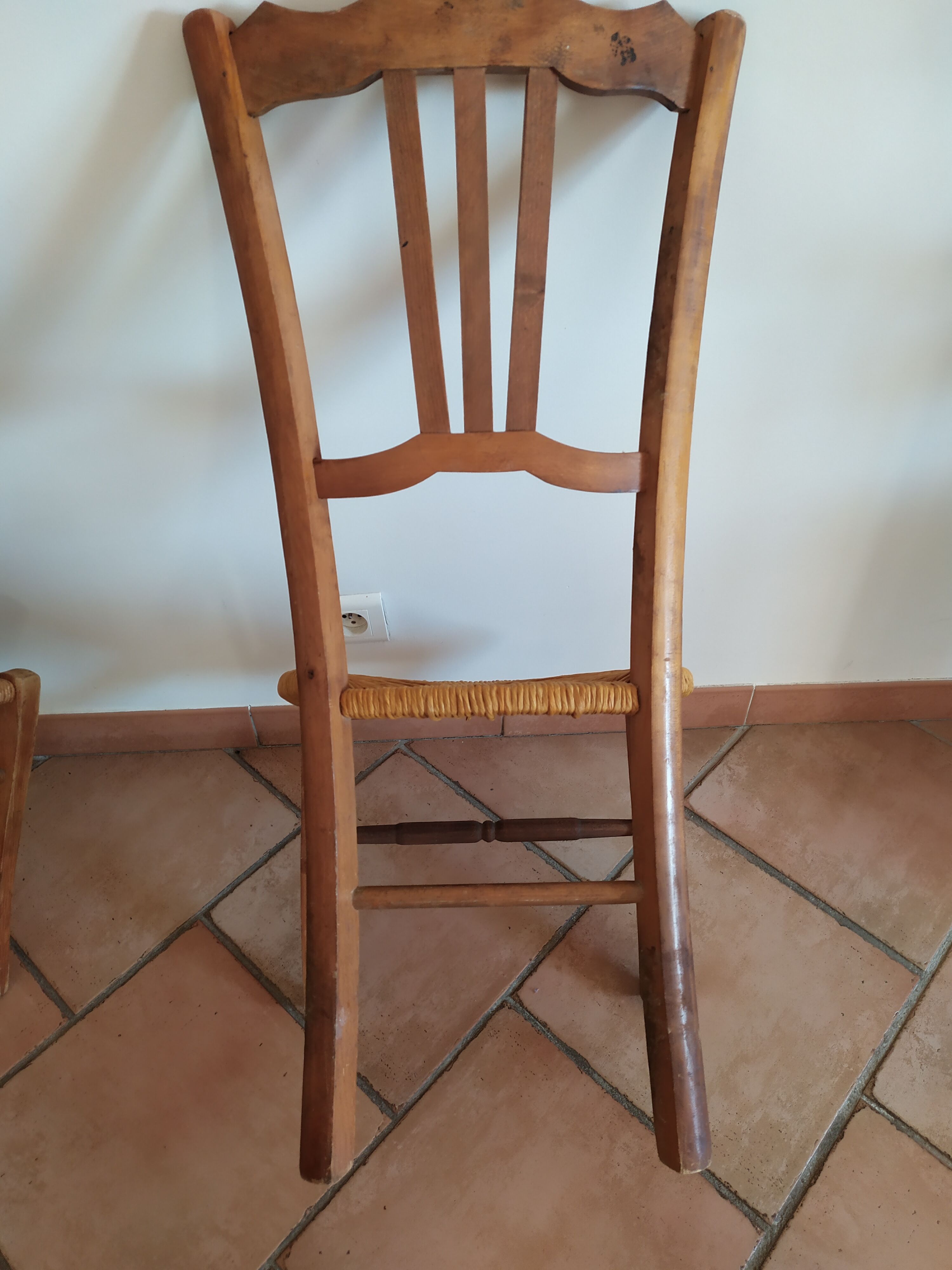 Vintage straw low chairs