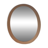Large vintage purple oval mirror from the 70s