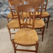 6 directoire Provençal cherry wood chairs