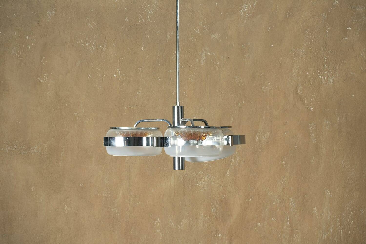 Mid-century 3-arm ceiling lamp, Italy, 1970s