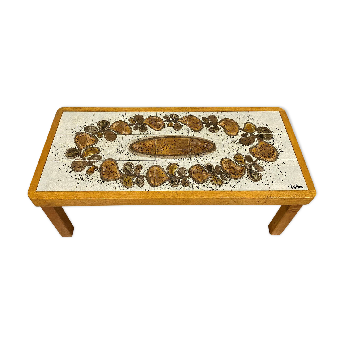 Jean d'Asti Vallauris: ceramic tile coffee table circa 1960