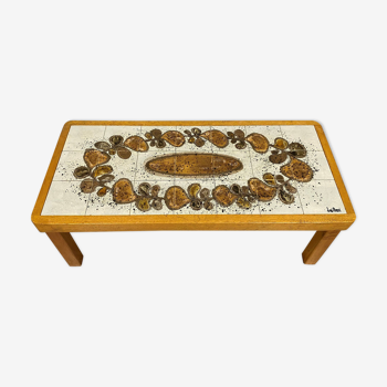 Jean d'Asti Vallauris: ceramic tile coffee table circa 1960