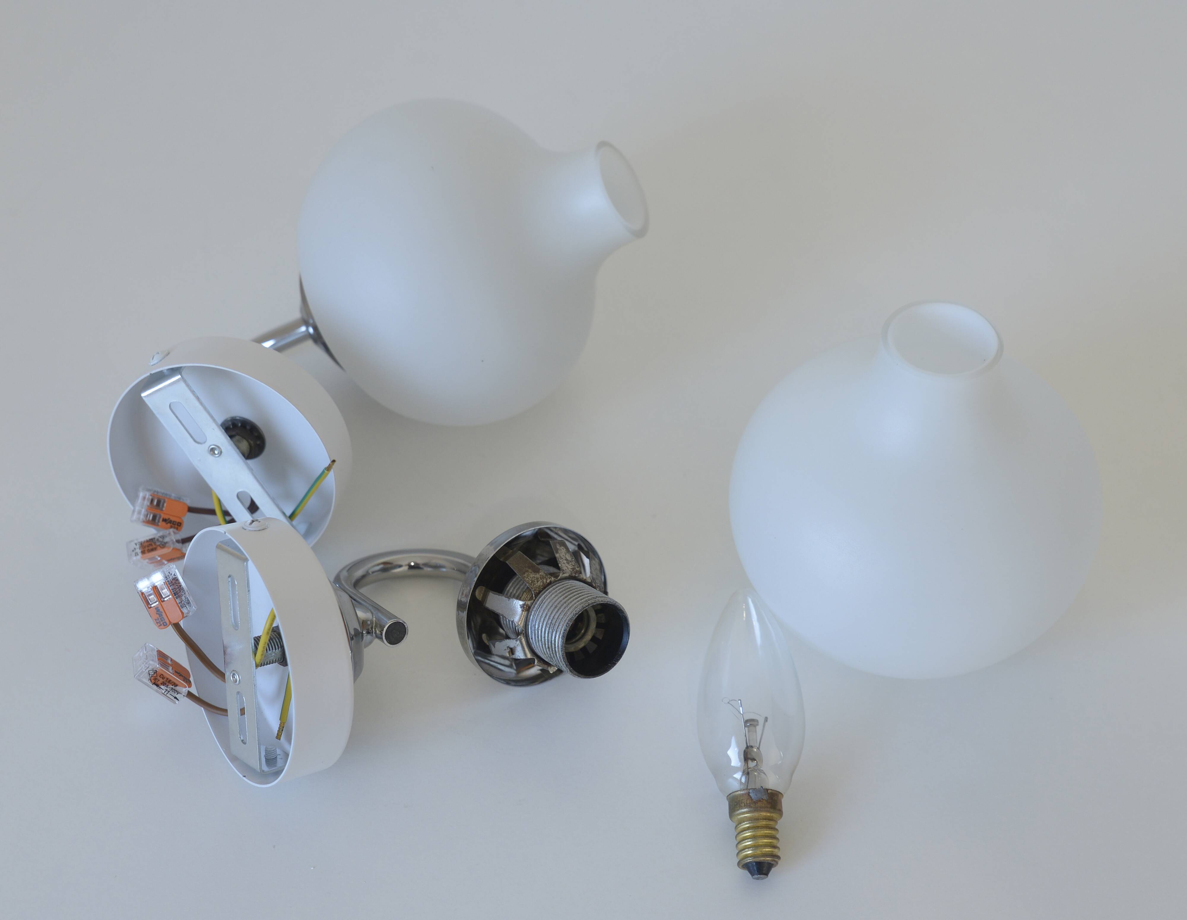 Set of 2 Vintage Wall Lamps: Mid Century Modern Sconces, Yugoslavia 1970's