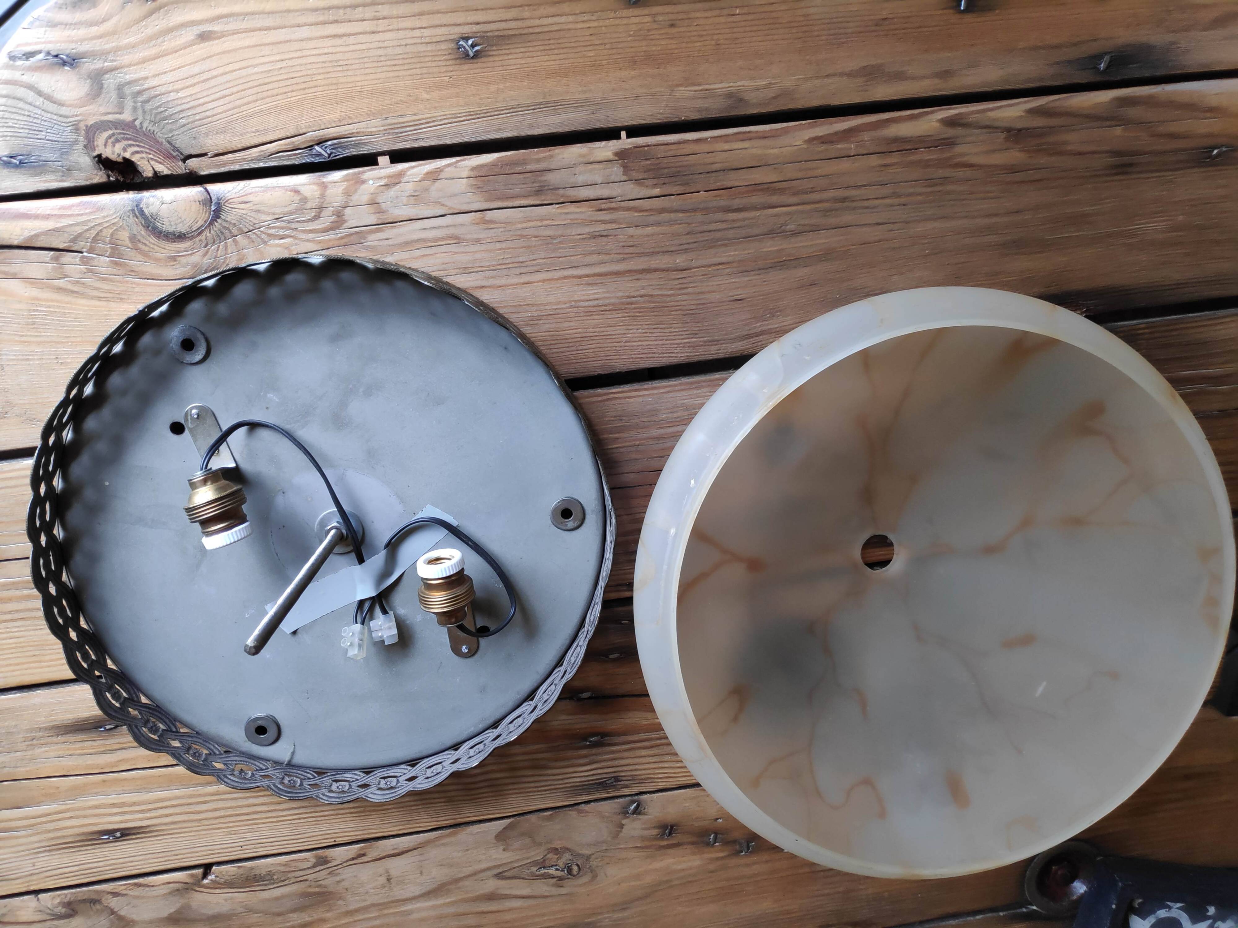 2-light marble effect ceiling light