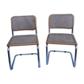 Duo de chaises Marcel Breuer modèle cesca b32 hêtre