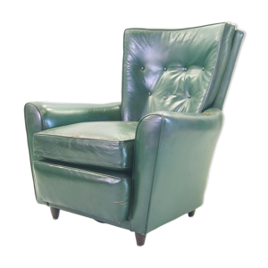 fauteuil club en cuir vert