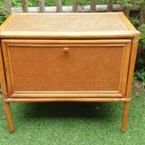 Buffet chest of drawers in bamboo rattan and canework