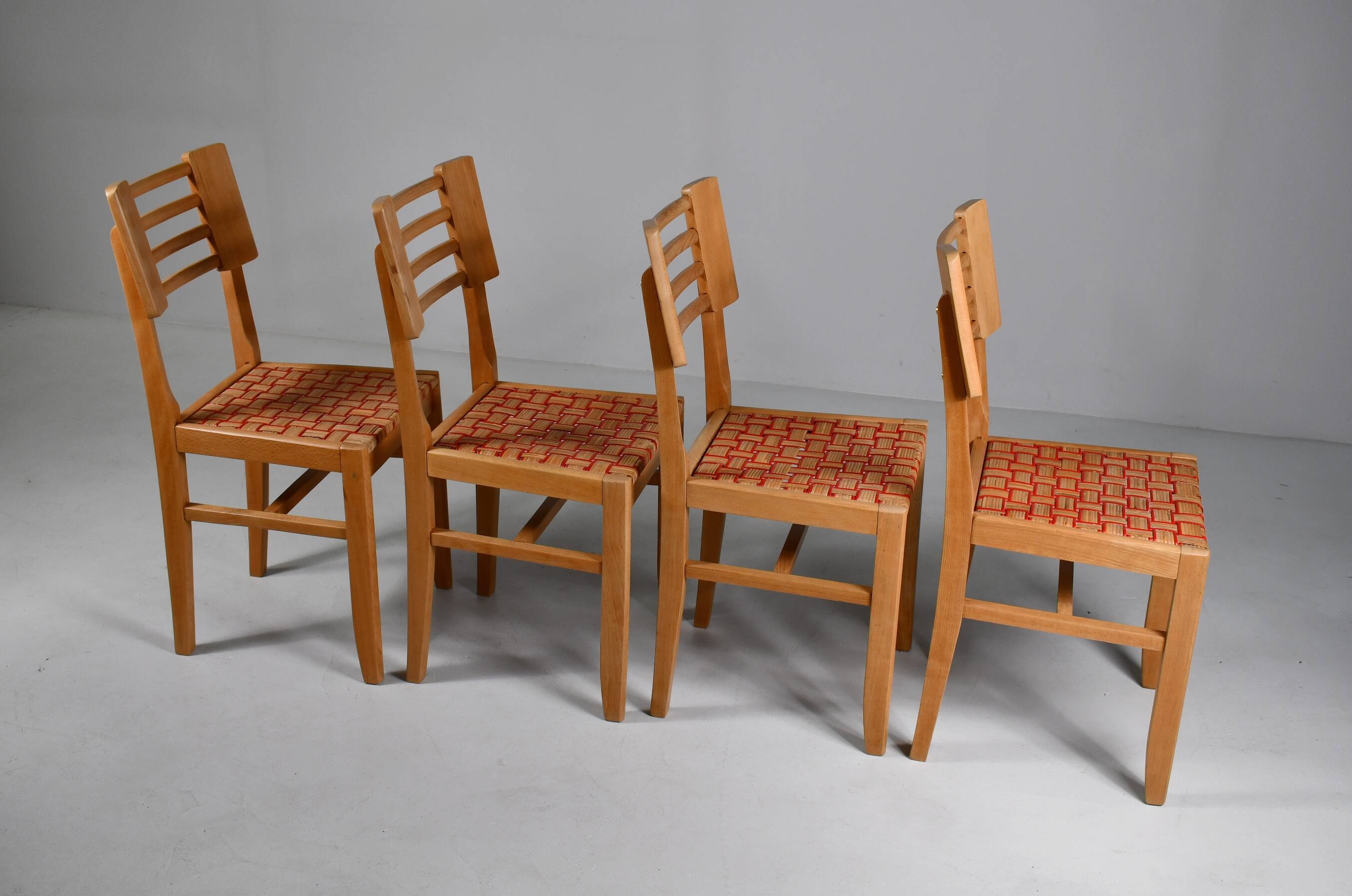 Vintage dining chairs x4 1950s by Pierre Cruège