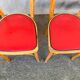 Set of 6 chairs bistrot skai red light wood