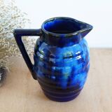 Art deco enameled earthenware pitcher