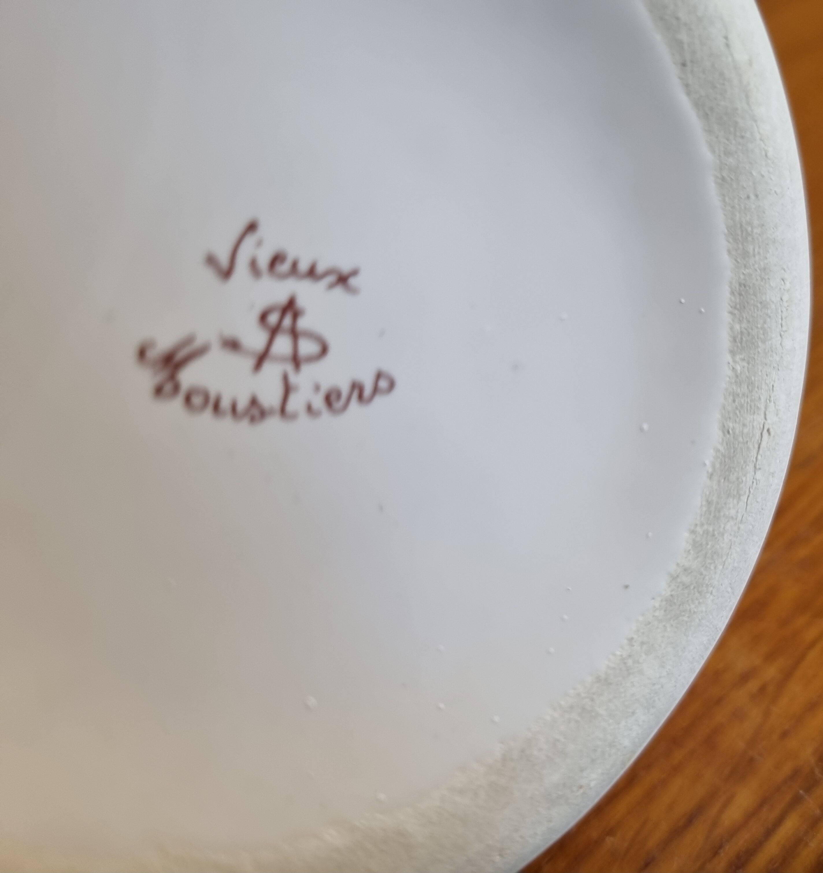 Faience soliflore vase old Moustiers décor