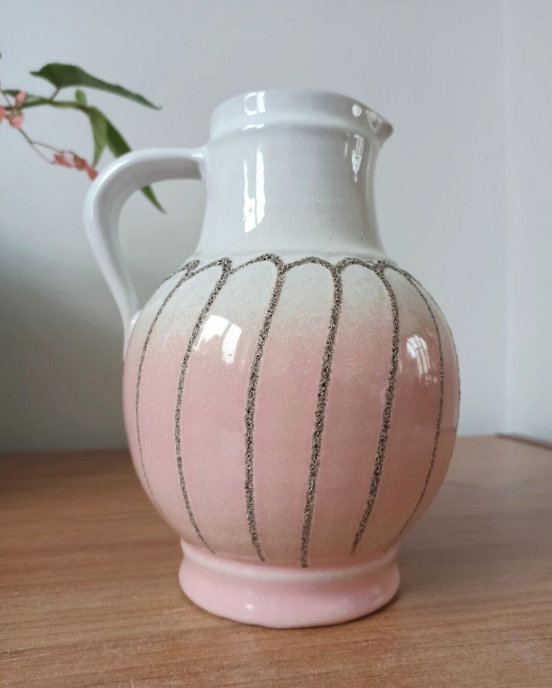 Vintage enamelled ceramic jug - Strelha GDR