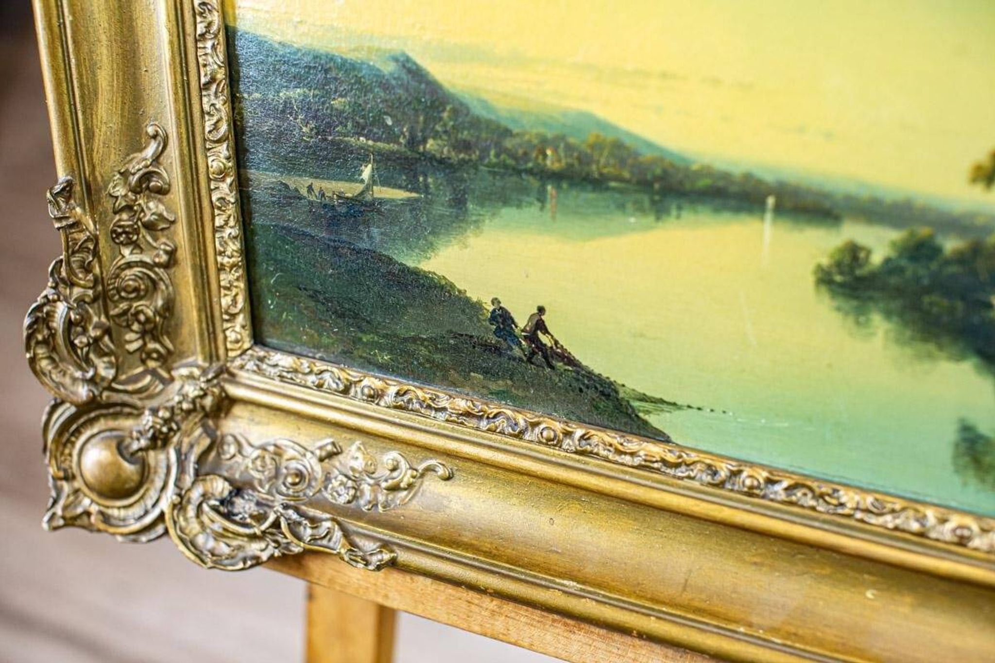 River, 19th Century, Oil on Hardboard, Framed