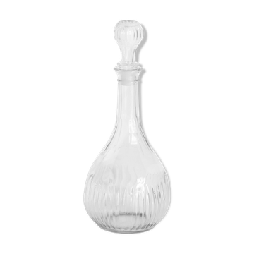 Transparent mid-century glass carafe with stopper, Europe, 1960s.