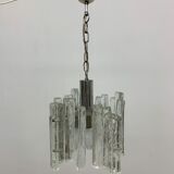 Hanging lamp in Frosted Ice Glass by J. T. Kalmar for Kalmar Franken KG, 1960s